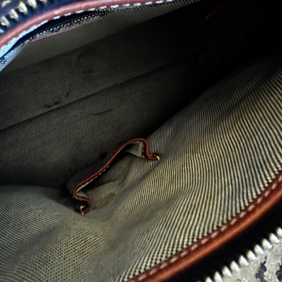 Dooney & Bourke Leather Satchel and Coin Purse Black Brown Trim Gold Hardware - Picture 10 of 11